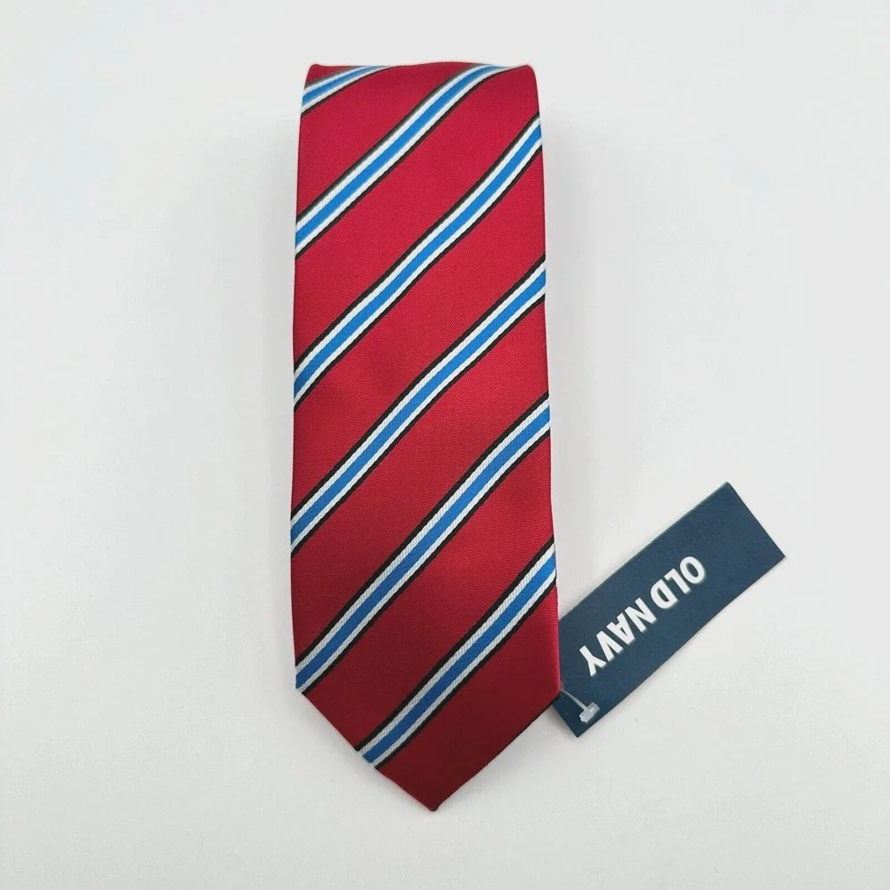 Old Navy Necktie Kids OS‎ Red Blue Striped School Uniform Wedding Formal NWT